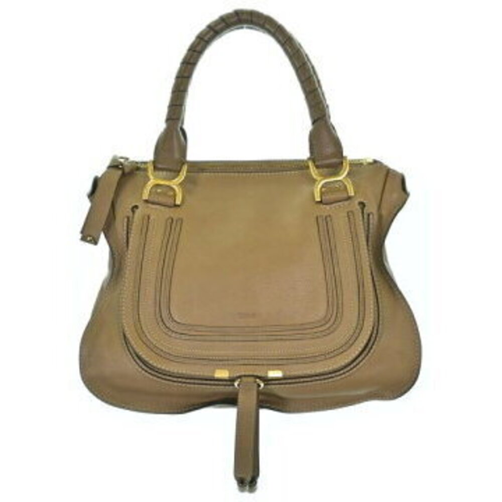 Chloe Marcie satchel bag nut brown pebbled calfskin leather